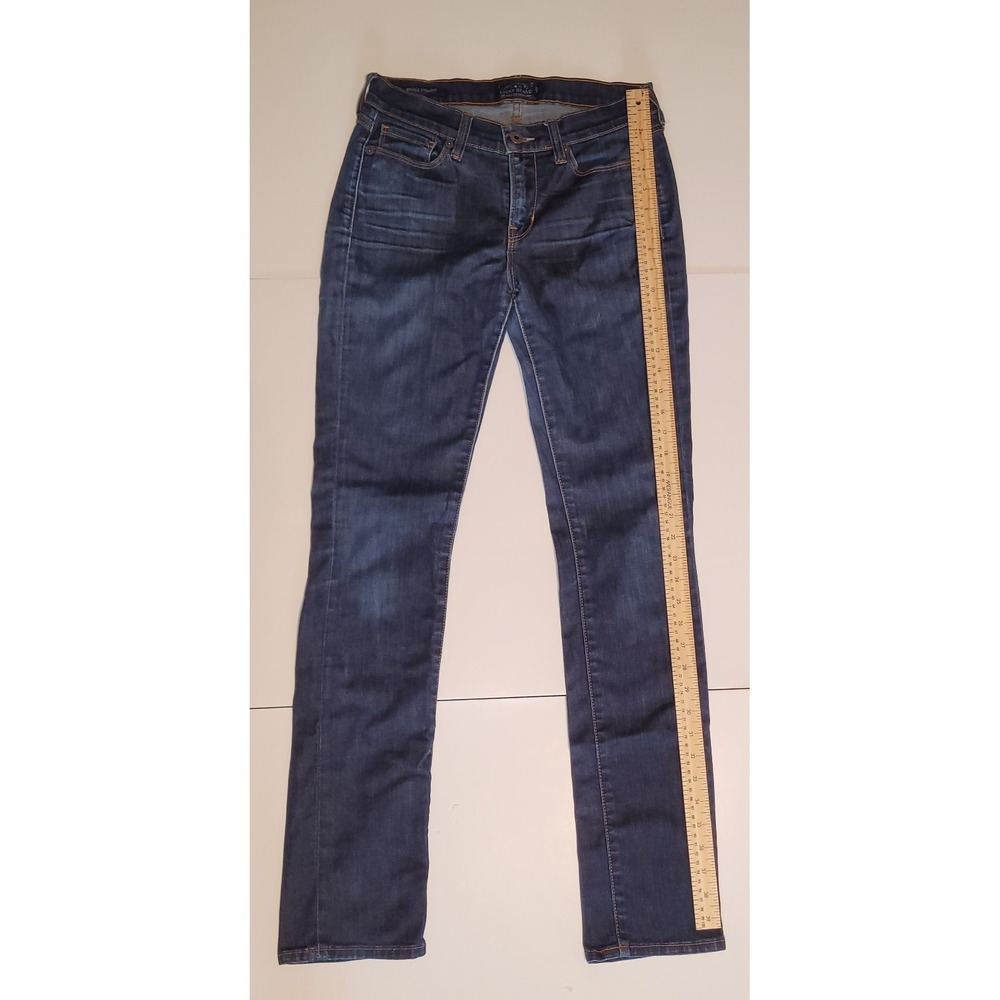 Lucky Brand Retro Women's Blue Hand crafted Brooke Straight Denim Jeans Sz‎ 4/27 - Picture 3 of 10